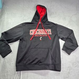 Cincinnati Bearcats Hoodie Mens M Black Majestic Section 101 Pullover Sweatshirt
